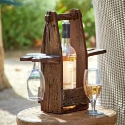 Flaschenhalter mit Gläsern Préalon
