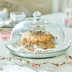 Glasglocke mit Platte Layla