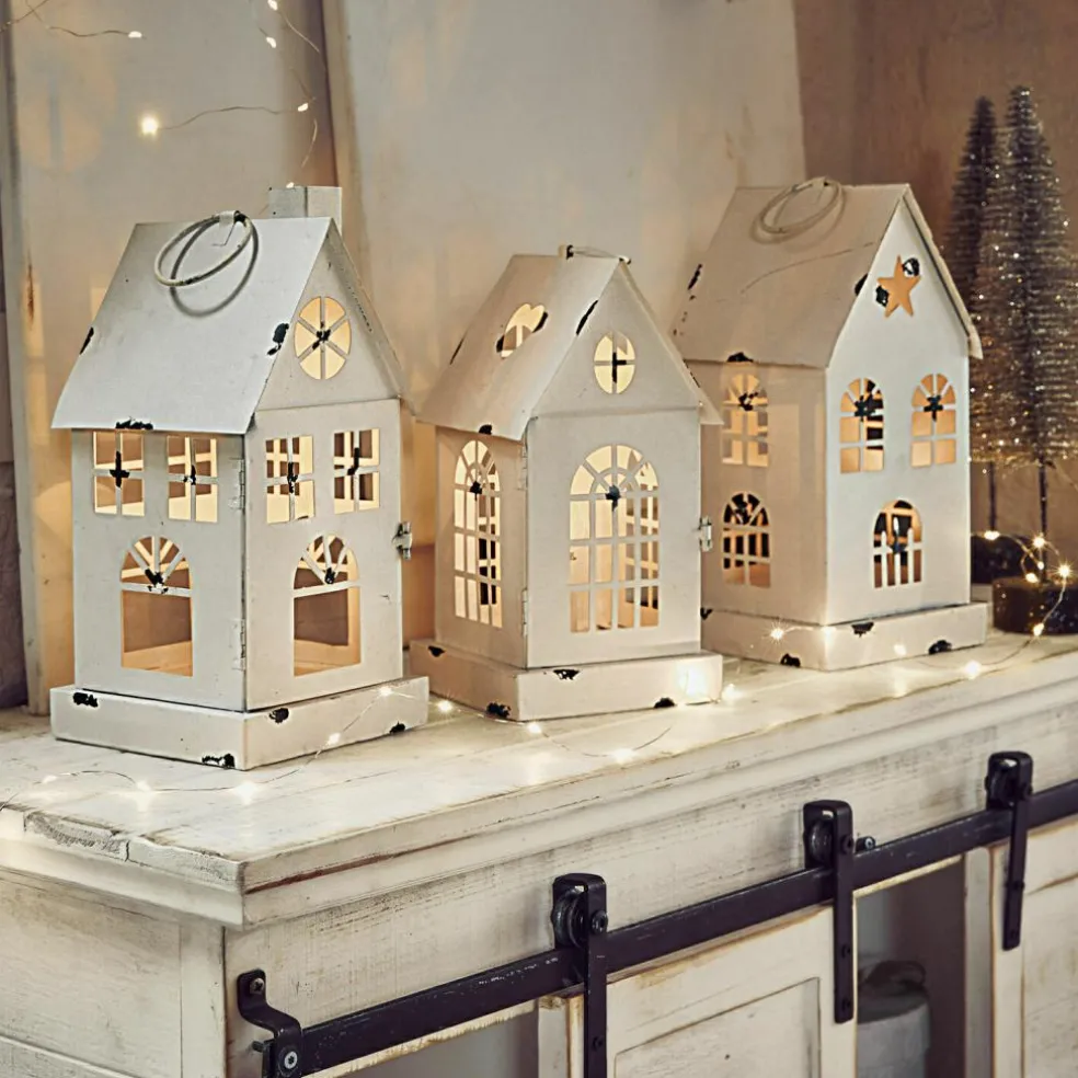 LED-Laterne 3er Set Village