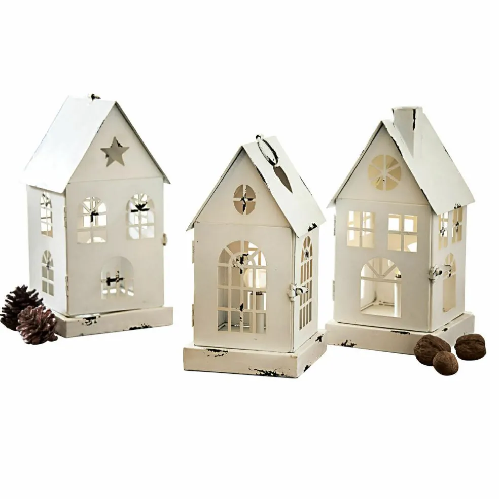 LED-Laterne 3er Set Village
